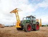 Octa-Quad Bale Handling System - front section for carrying 4 round bales or 2 Heston bales at a time. Showing folding version.