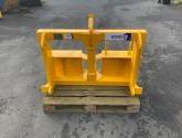 Implement mover with JCB Q-fit brackets, drawbar and nylon pads