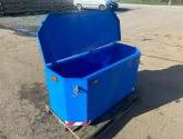 Small Weight Box  and an opening top lid, lockable catches, front and side reflectors and finished off in New Holland blue